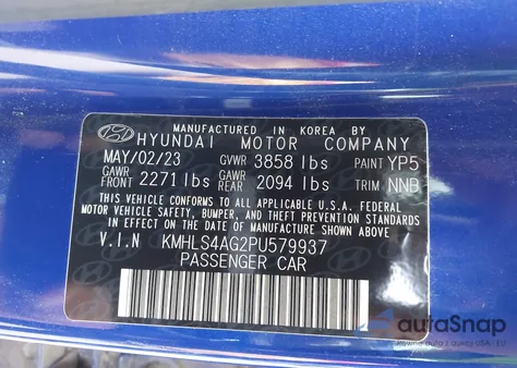 2023 Hyundai Elantra Sel from USA, damaged, VIN KMHLS4AG2PU579937